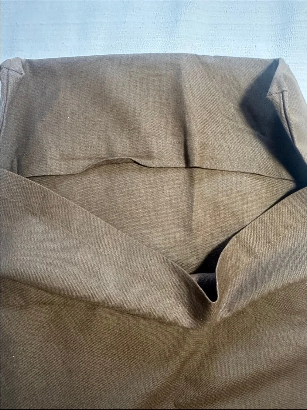 Crate & Barrel Cotton Pillow Cover Brown Embroidered Fall Leaf New 14x16